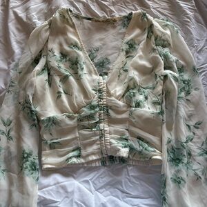 Cream Floral Blouse